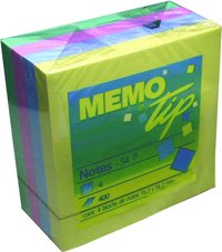 Notisblock 76x76mm 4 färger 100blad/färg
