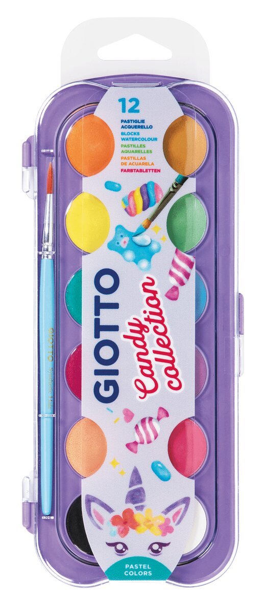 Vattenfärg Giotto Aquarelli 12 färger Candy, Övrigt