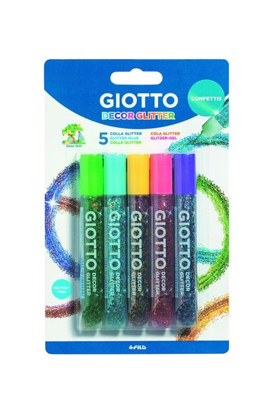 Glitterlim Giotto Decor Confetti 5 f&auml;rger