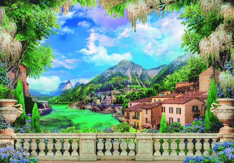 Pussel 3000 bitar Lush Terrace on Lake High Quality Collection, Övrigt