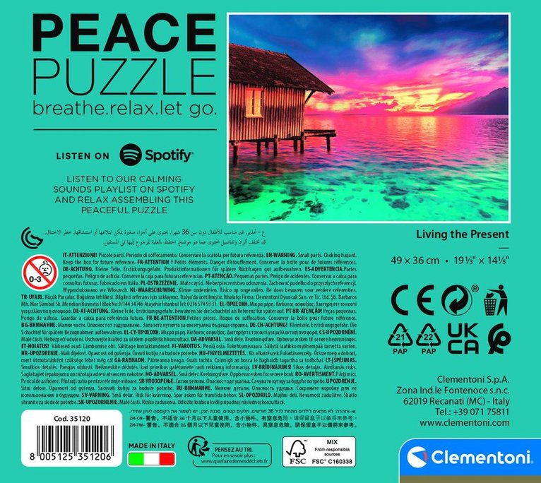 Pussel 500 bitar Peace Puzzle Living the Present, Övrigt