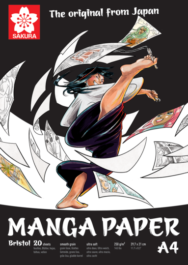 Teckningsblock A4 250g Sakura Manga Paper - Bristol, Övrigt