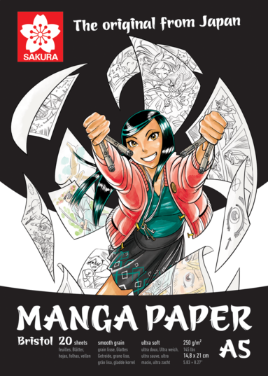 Teckningsblock A5 250g Sakura Manga Paper - Bristol, Övrigt