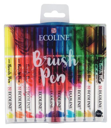 Penselpenna Ecoline Brush Pen 10 f&auml;rger