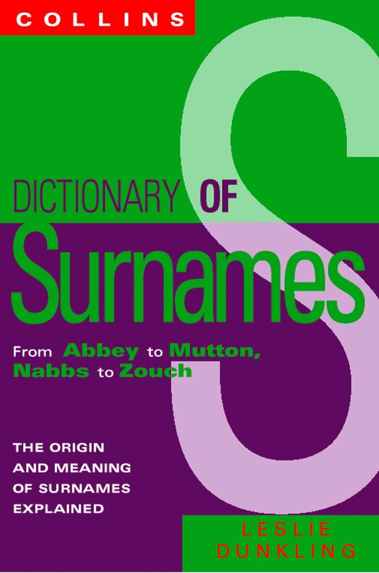 Leslie Dunkling - Collins Dictionary Of Surnames, E-bok