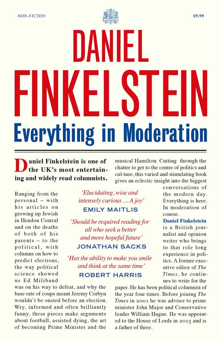 Daniel Finkelstein - Everything in Moderation, Häftad. Tillgänglighet: Lägg i varukorg
