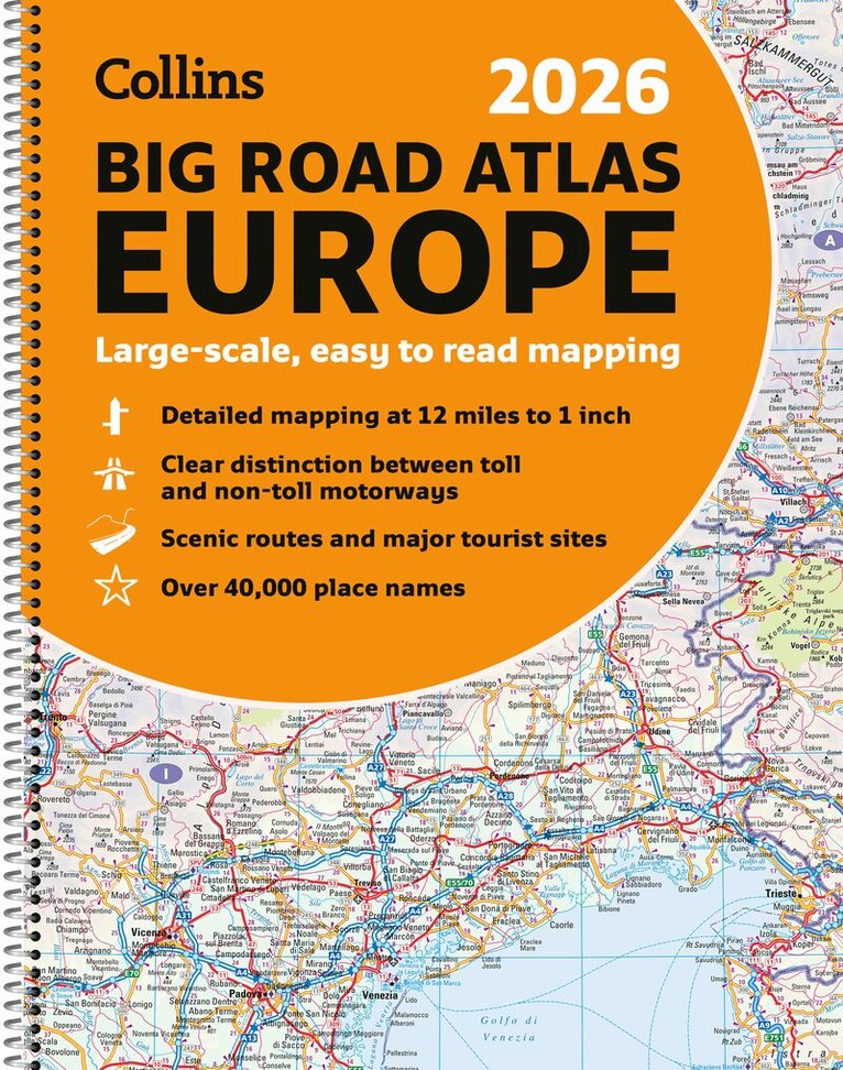 Collins Maps - Collins Big Road Atlas Europe 2026 (A3 Spiral), Häftad. Tillgänglighet: Tillfälligt slut