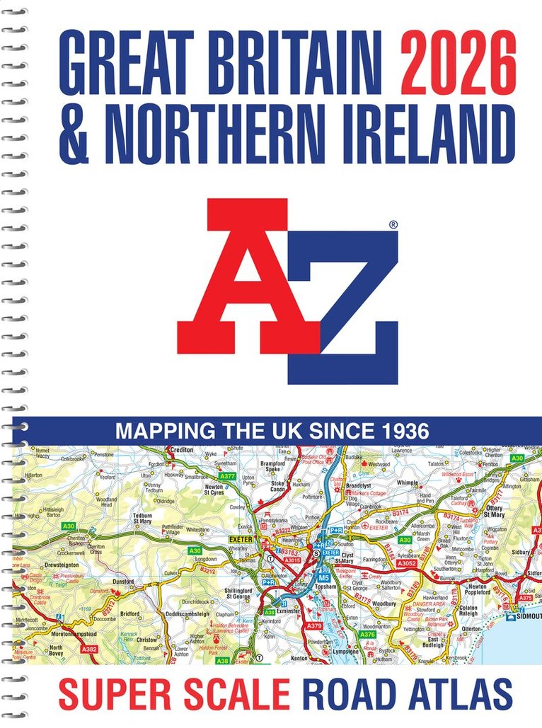A-Z Maps - Great Britain A-Z Super Scale Road Atlas 2026 (A3 Spiral), Häftad. Tillgänglighet: Tillfälligt slut
