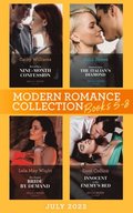 Modern Romance July 2022 Books 5-8: Bound by a Nine-Month Confession / Destitute Until the Italian's Diamond / His Desert Bride by Demand / Innocent in Her Enemy's Bed