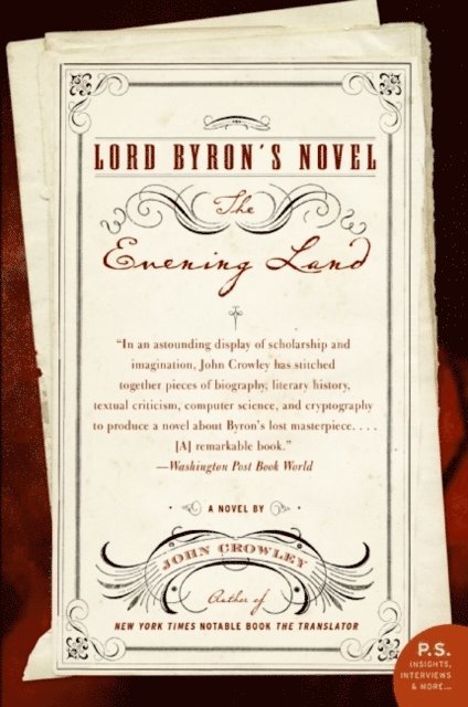 John Crowley - Lord Byron's Novel, E-bok