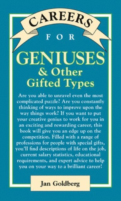 Jan Goldberg - Careers for Geniuses & Other Gifted Types, E-bok. Tillgänglighet: Lägg i varukorg