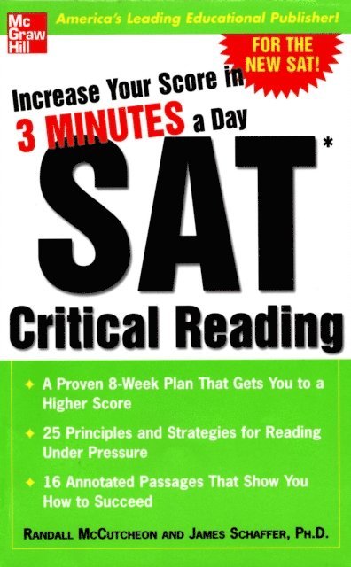 James Schaffer, Randall McCutcheon - Increase Your Score in 3 Minutes a Day: SAT Critical Reading, E-bok