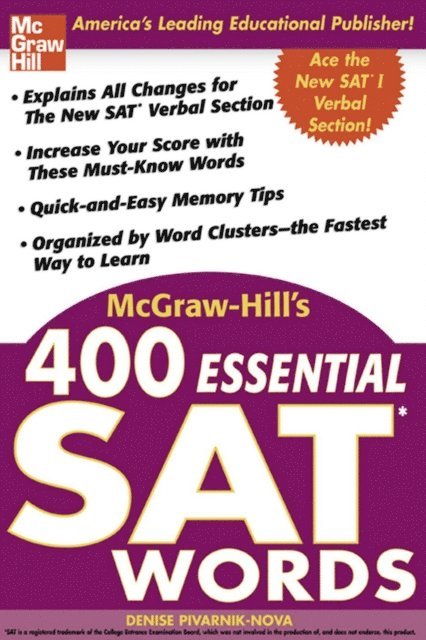 Denise Pivarnik-Nova - McGraw-Hill's 400 Essential SAT Words, E-bok
