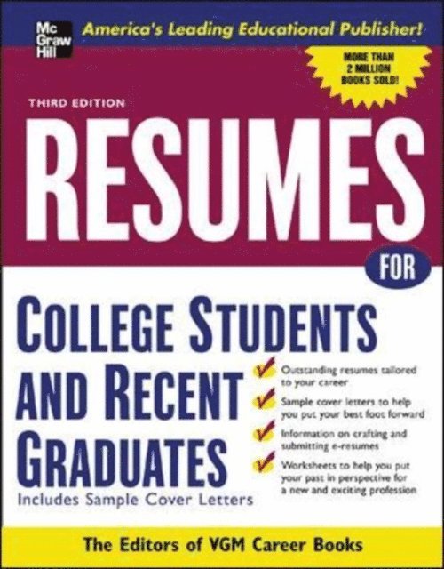 Editors of VGM - Resumes for College Students and Recent Graduates, E-bok. Tillgänglighet: Lägg i varukorg