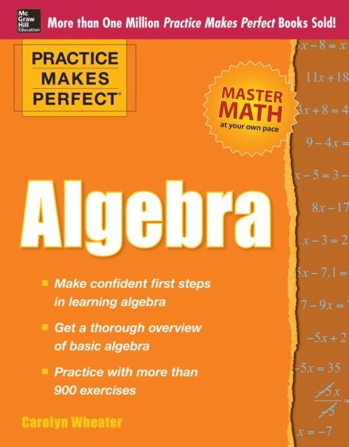 Carolyn Wheater - Practice Makes Perfect Algebra, E-bok