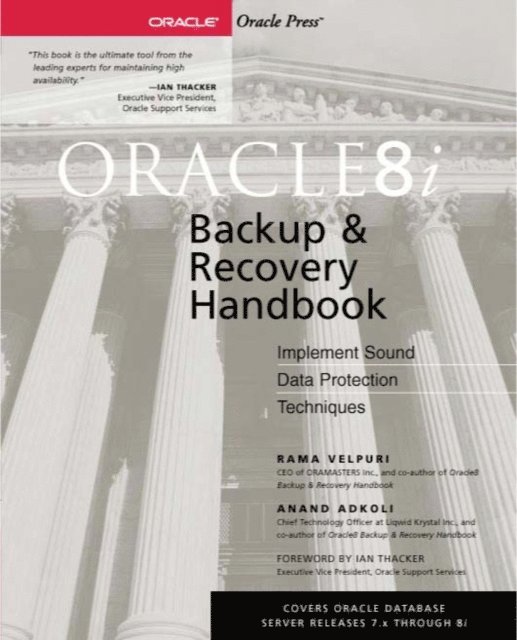 Anand Adkoli, Rama Velpuri - Oracle8i Backup & Recovery, E-bok
