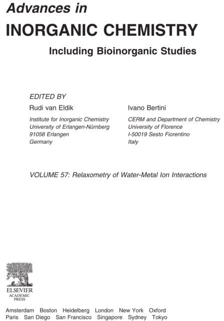 Rudi van Eldik - Advances in Inorganic Chemistry, E-bok
