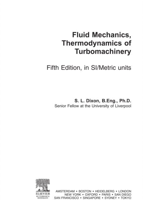 S. Larry Dixon - Fluid Mechanics and Thermodynamics of Turbomachinery, E-bok