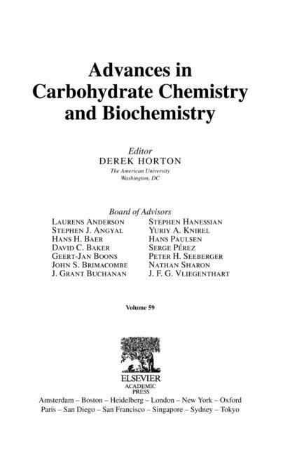 Derek Horton - Advances in Carbohydrate Chemistry and Biochemistry, E-bok