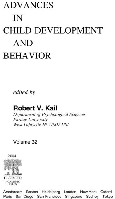 Robert V. Kail - Advances in Child Development and Behavior, E-bok