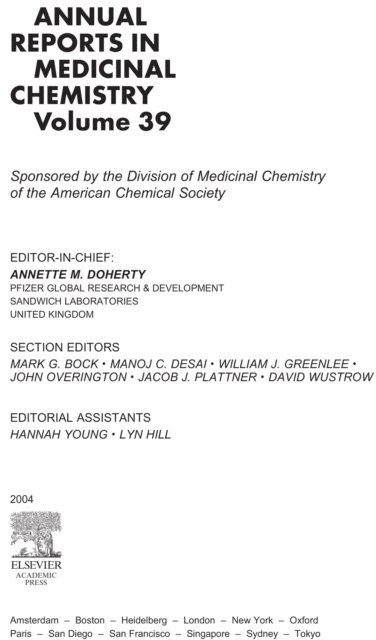 Annette M. Doherty - Annual Reports in Medicinal Chemistry, E-bok
