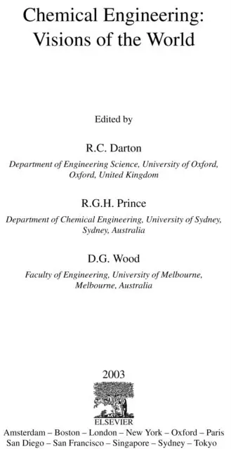 Chemical Engineering: Visions of the World