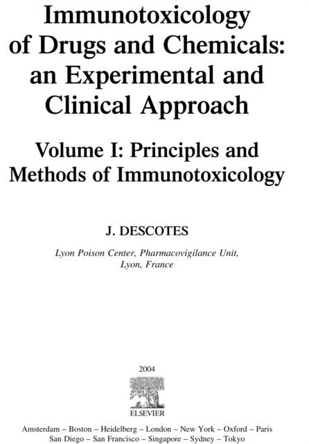 Jacques Descotes - Principles and Methods of Immunotoxicology, E-bok
