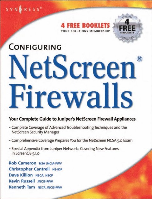 Rob Cameron - Configuring NetScreen Firewalls, E-bok