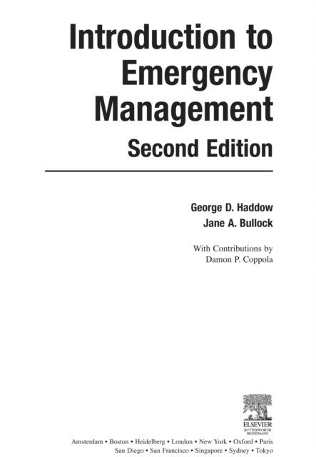 George Haddow, Jane Bullock - Introduction to Emergency Management, E-bok. Tillgänglighet: Lägg i varukorg