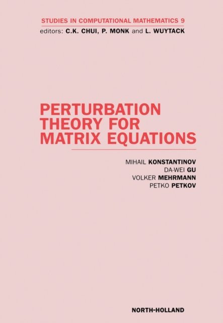 P. Petkov, V. Mehrmann, D. Wei Gu, M. Konstantinov - Perturbation Theory for Matrix Equations, E-bok