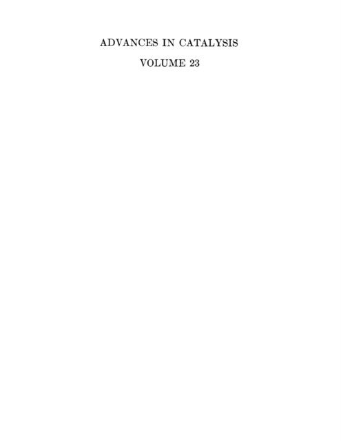 Advances in Catalysis, E-bok