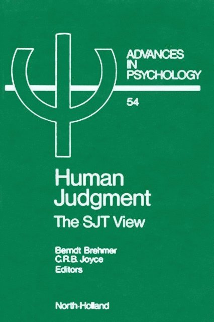 C.R.B. Joyce, B. Brehmer - Human Judgment, E-bok