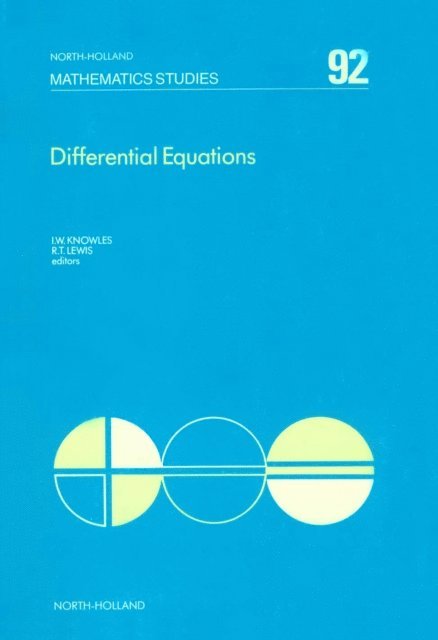 R.T. Lewis, I.W. Knowles - Differential Equations, E-bok