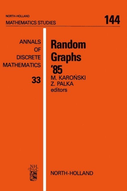 Z. Palka, M. Karonski - Random Graphs '85, E-bok. Tillgänglighet: Lägg i varukorg