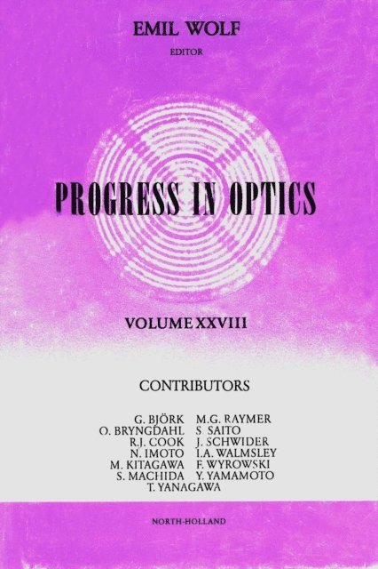 Progress in Optics, E-bok