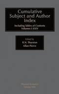 Cumulative Subject and Author Index, Including Tables of Contents Volumes 1-23