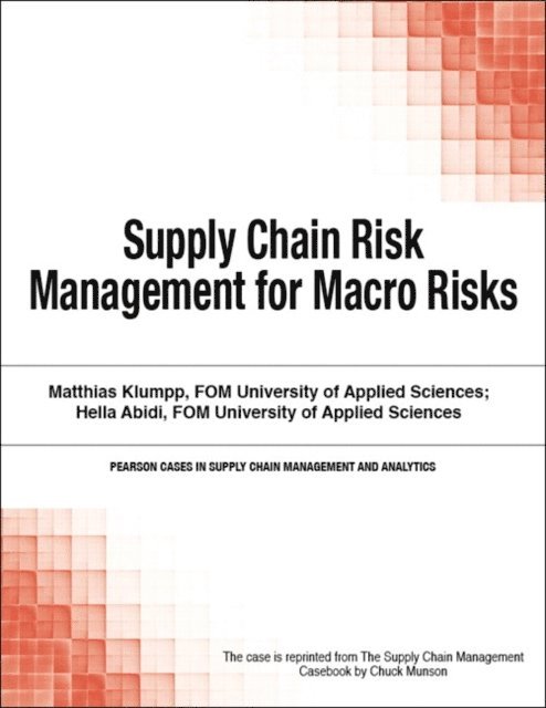 Chuck Munson - Supply Chain Risk Management for Macro Risks, E-bok
