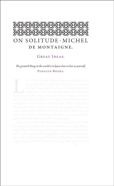 Michel de Montaigne - On Solitude, E-bok