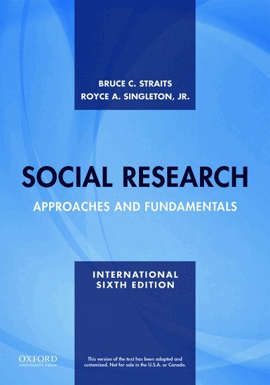 Bruce C. Straits, Royce A. Singleton, Jr. - Social Research, Häftad