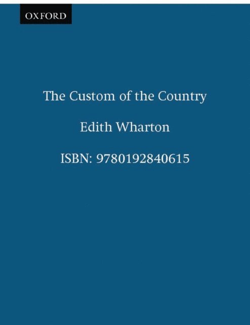 Edith Wharton, Stephen Orgel - Custom of the Country, E-bok