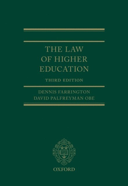 David Palfreyman OBE, Dennis Farrington - Law of Higher Education, E-bok