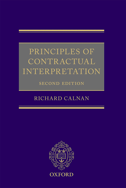 Richard Calnan - Principles of Contractual Interpretation, E-bok