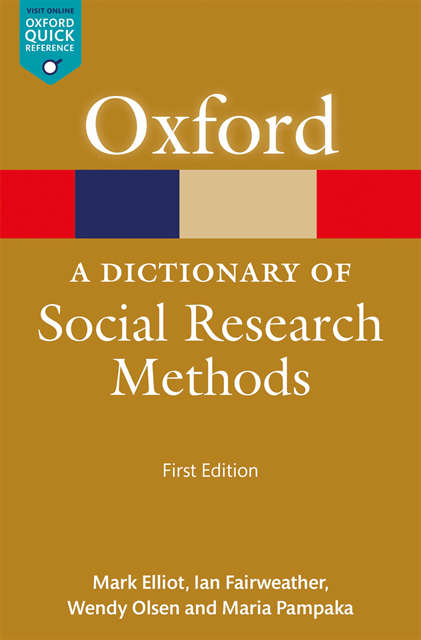 Maria Pampaka, Wendy Olsen, Ian Fairweather, Mark Elliot - Dictionary of Social Research Methods, E-bok