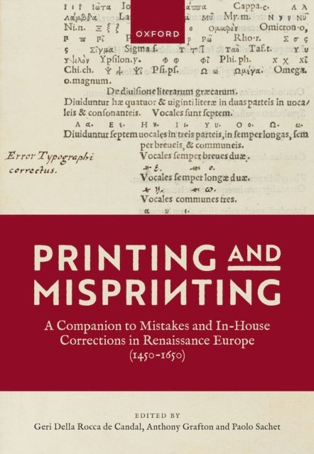 Paolo Sachet, Anthony Grafton, Geri Della Rocca de Candal - Printing and Misprinting, E-bok
