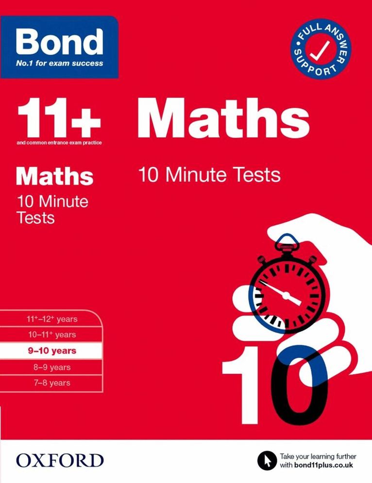 Bond 11+ Maths 10 Minute Tests for Age 9-10