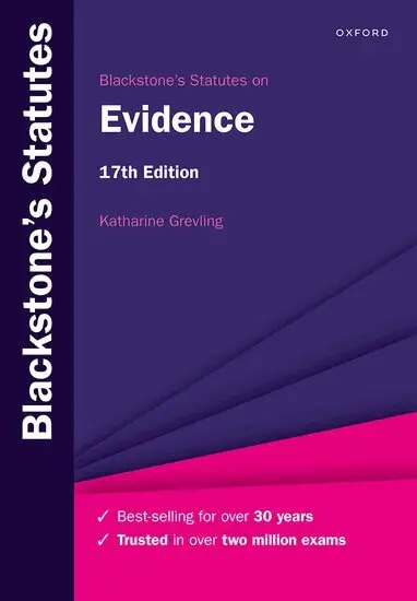 Katharine Grevling - Blackstone's Statutes on Evidence, Häftad