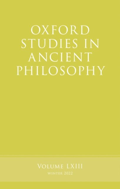 Rachana Kamtekar - Oxford Studies in Ancient Philosophy, Volume 63, E-bok