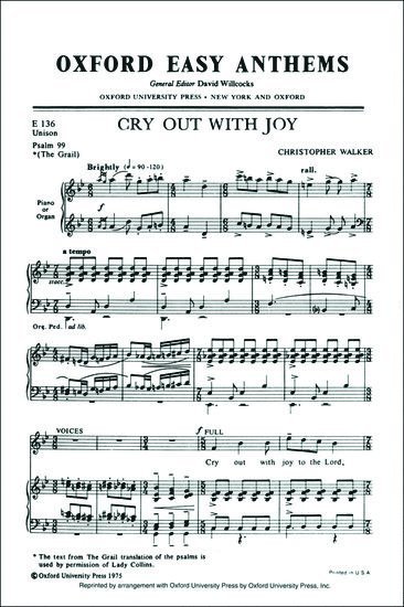 Cry out with joy, Övrigt