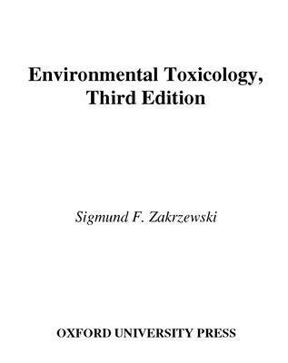 Sigmund F. Zakrzewski, Sigmund F. Zakrezewski, Sigmund F. Zakrzewski - Environmental Toxicology, Inbunden