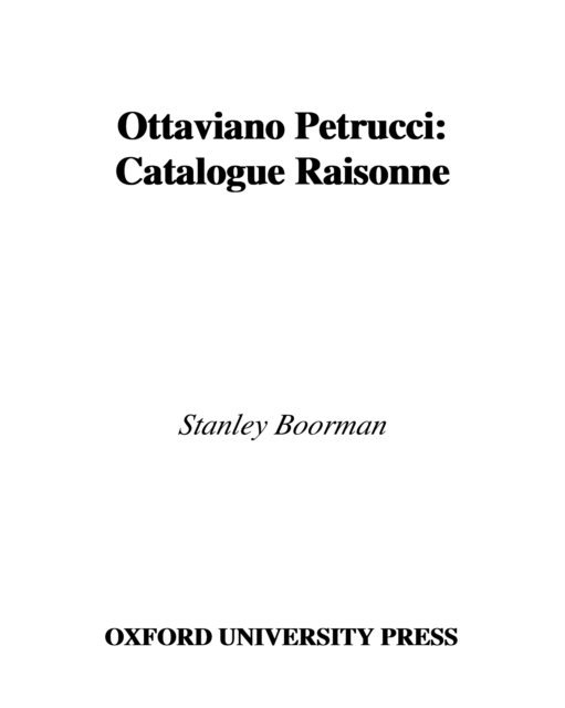 Stanley Boorman - Ottaviano Petrucci, E-bok